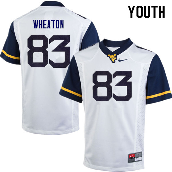 NCAA Youth Bryce Wheaton West Virginia Mountaineers White #83 Nike Stitched Football College Authentic Jersey TD23Y24AY